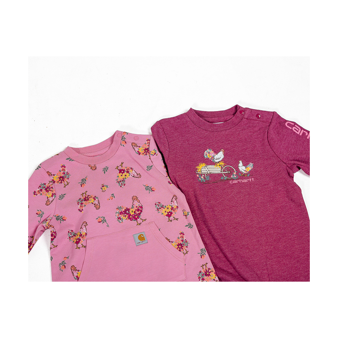 Carhartt Girl's Long-Sleeve Onesie 2pc Set