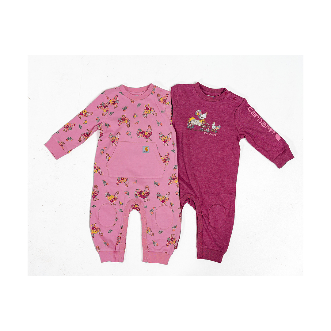 Carhartt Girl's Long-Sleeve Onesie 2pc Set