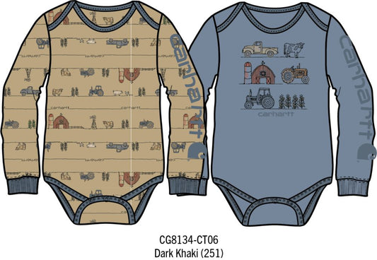 Carhartt Kid's Long-Sleeve Farm Bodysuit 2pc Set