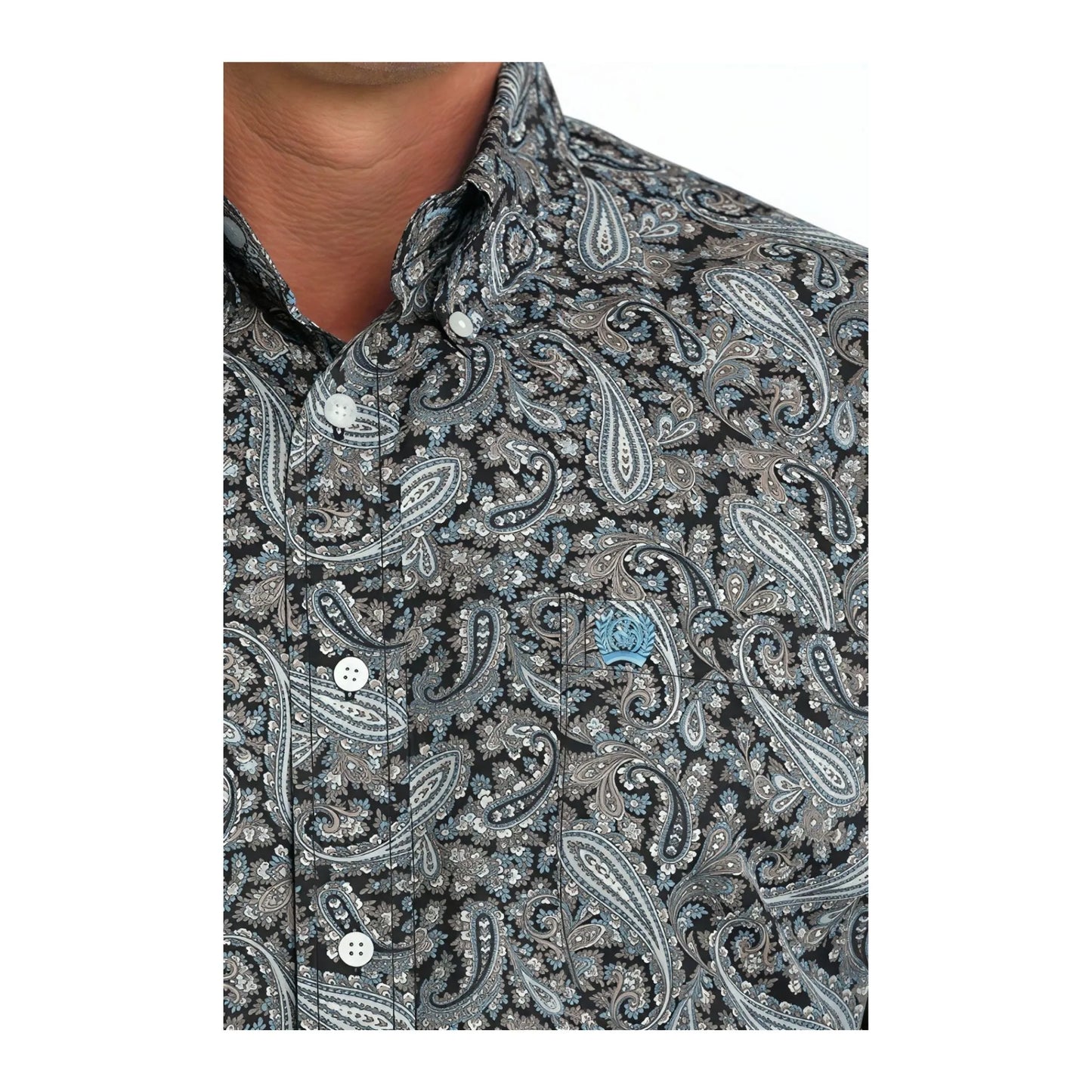 Cinch Men's Short Sleeves Paisley Print
