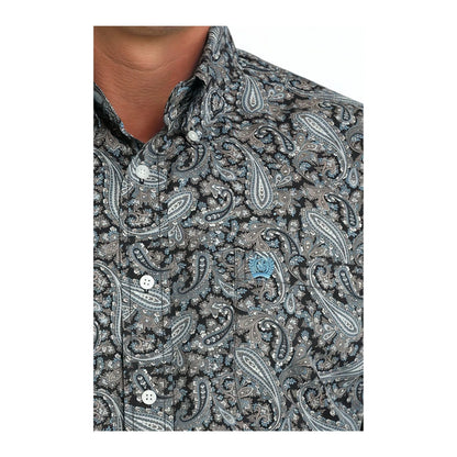 Cinch Men's Short Sleeves Paisley Print