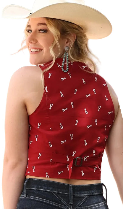 CRUEL DENIM WOMEN'S RED SPUR PRINT VEST