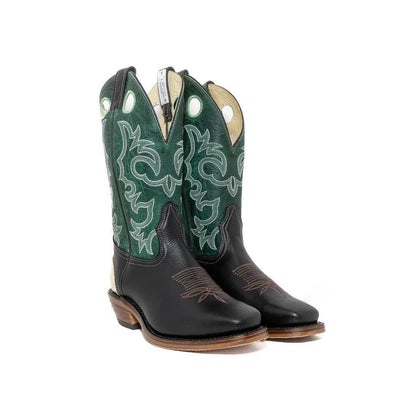 Canada West Men's 13" Cowboy Boots Green and Black