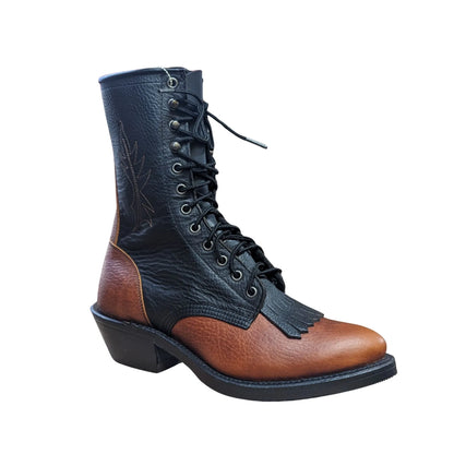 Canada West Lace up Two-Tone Leather Lace-Up Boots