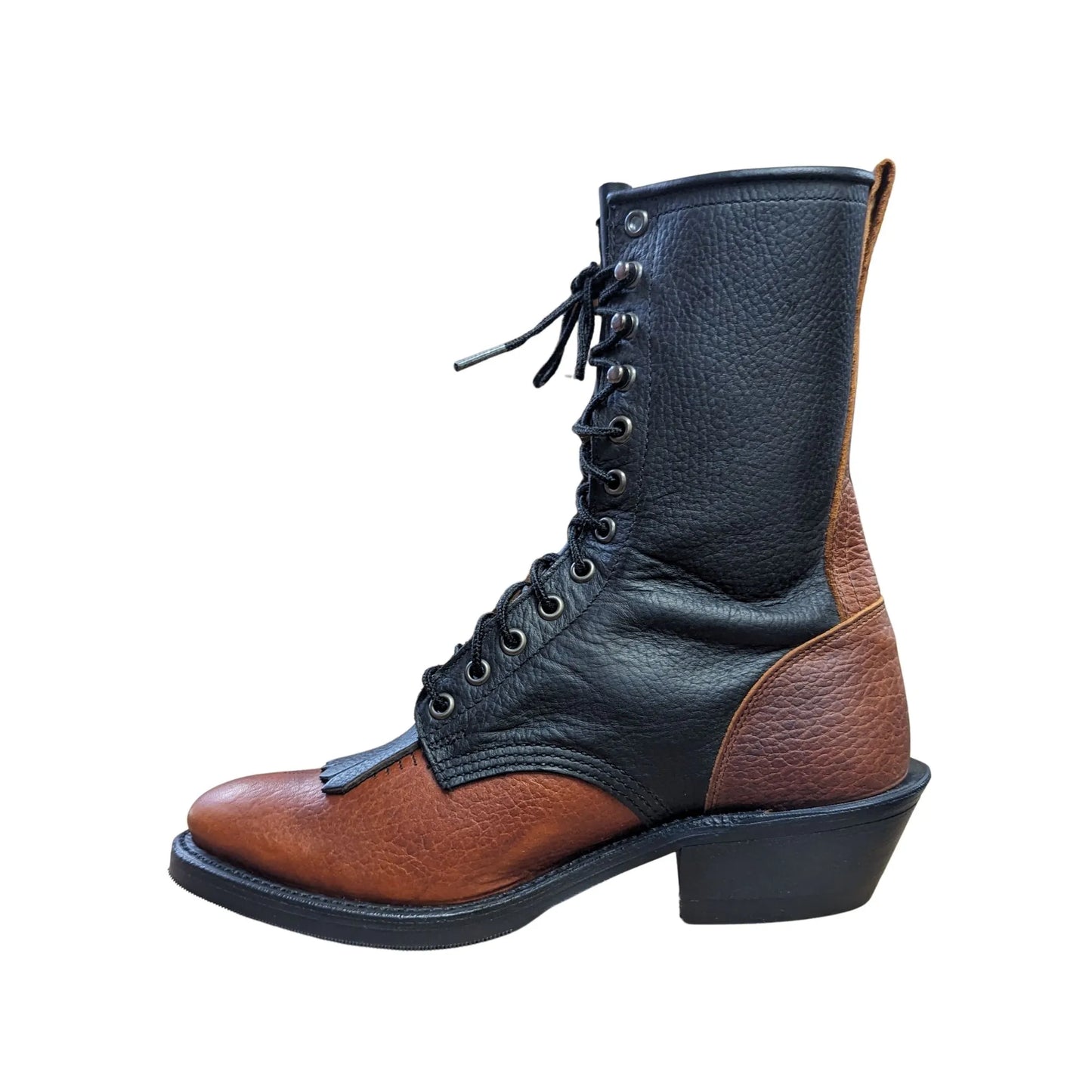 Canada West Lace up Two-Tone Leather Lace-Up Boots