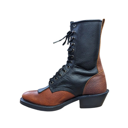 Canada West Lace up Two-Tone Leather Lace-Up Boots