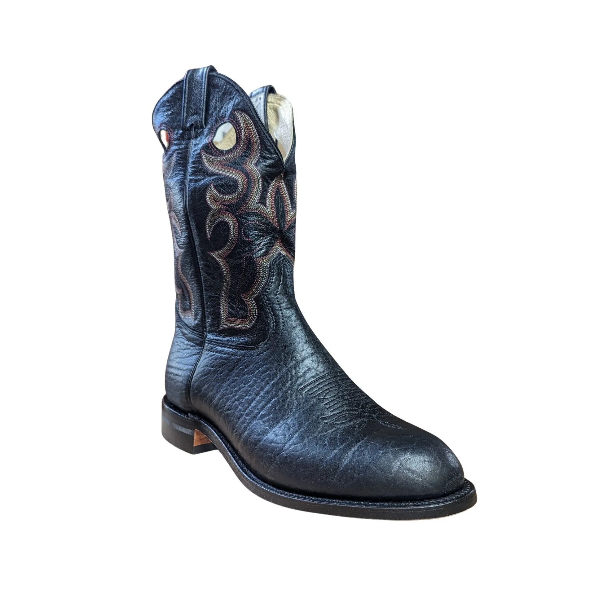 Canada West Brahma Men's Black Bullhide/Black Manchester Ranchman Ropers weis-western-wear
