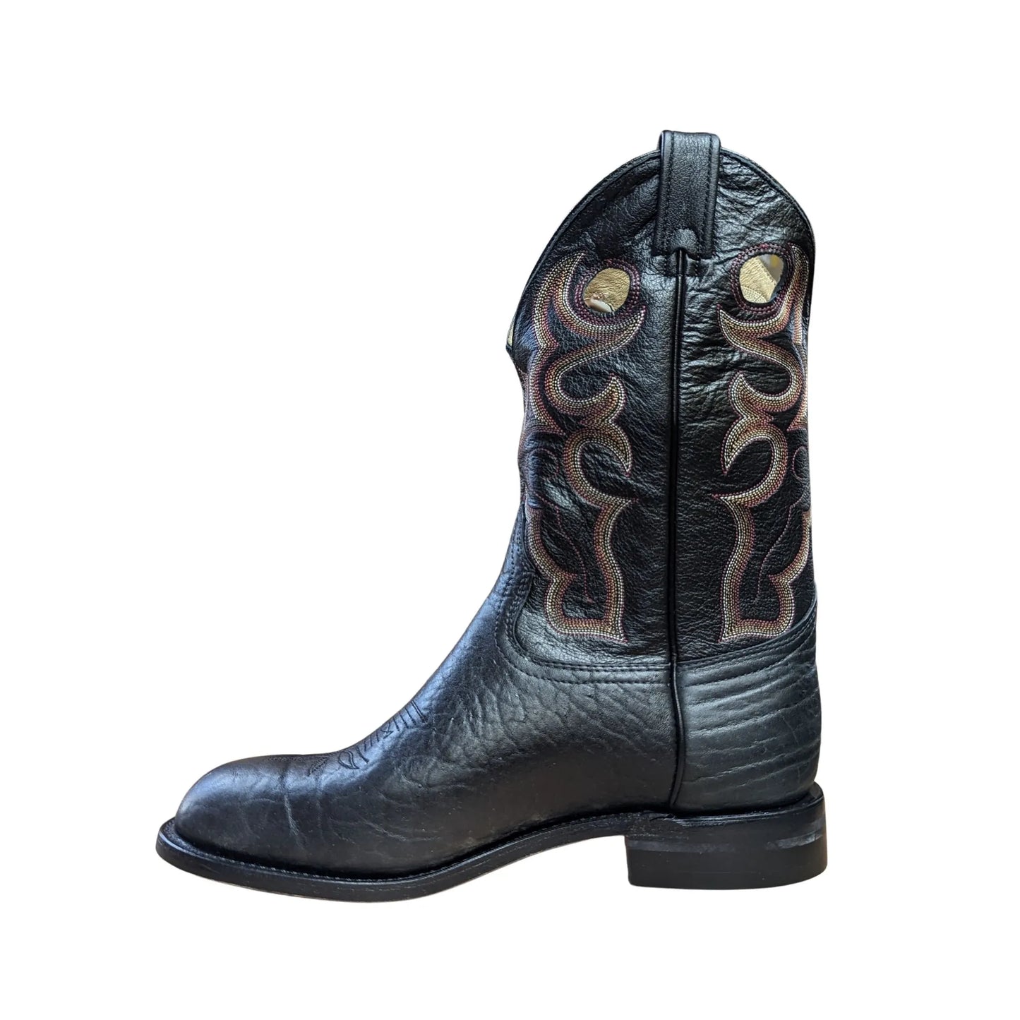 Canada West Brahma Men's Black Bullhide/Black Manchester Ranchman Ropers weis-western-wear