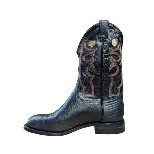 Canada West Brahma Men's Black Bullhide/Black Manchester Ranchman Ropers weis-western-wear