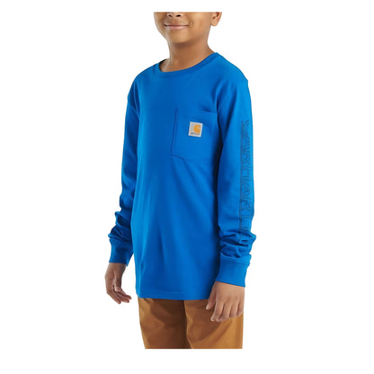 Carhartt Boy's Long Sleeve Graphic Pocket T-Shirt Blue