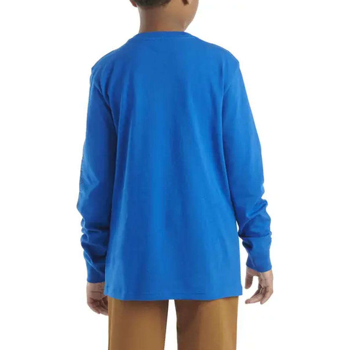 Carhartt Boy's Long Sleeve Graphic Pocket T-Shirt Blue CA6596