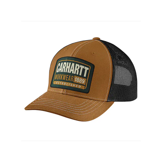 Carhartt Canvas Mesh-Back Workwear Patch Cap weis-western-wear