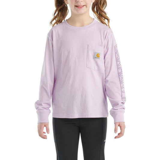 Carhartt Girl's Long-Sleeve Graphic Pocket T-Shirt Petal CA7071