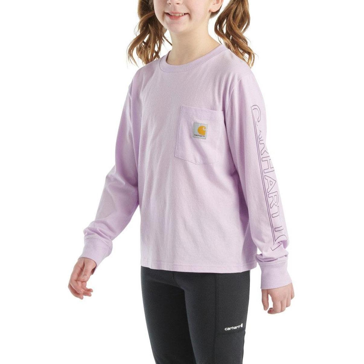 Carhartt Girl's Long-Sleeve Graphic Pocket T-Shirt Petal CA7071