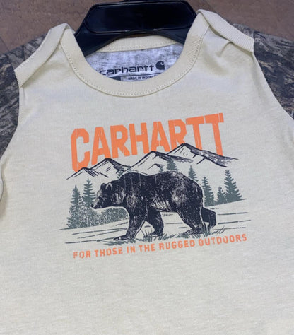Carhartt Infant Boy's Short Sleeve Camo Bear Onesie weis-western-wear