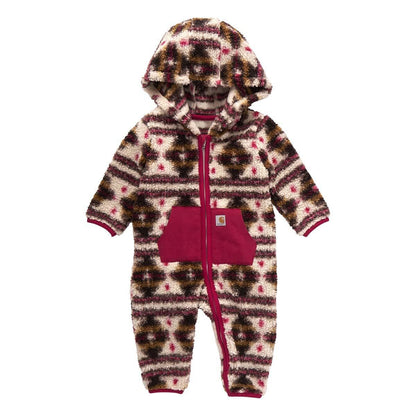 Carhartt Infant Girl's Long Sleeve Sherpa Printed Coverall CM9740 - CLEARANCE