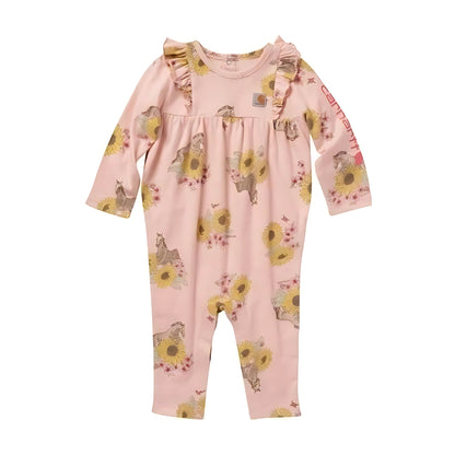 Carhartt Infant Girl’s Onesie Long Sleeve Ruffle Print