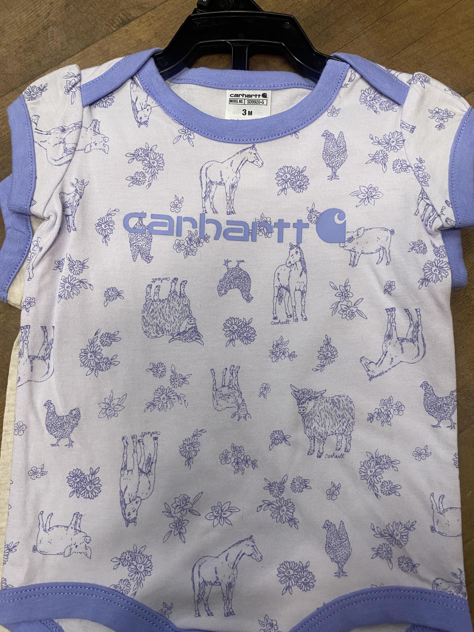 Carhartt Infant Short Sleeve Farm Print Onesie 2 Piece Set weis-western-wear