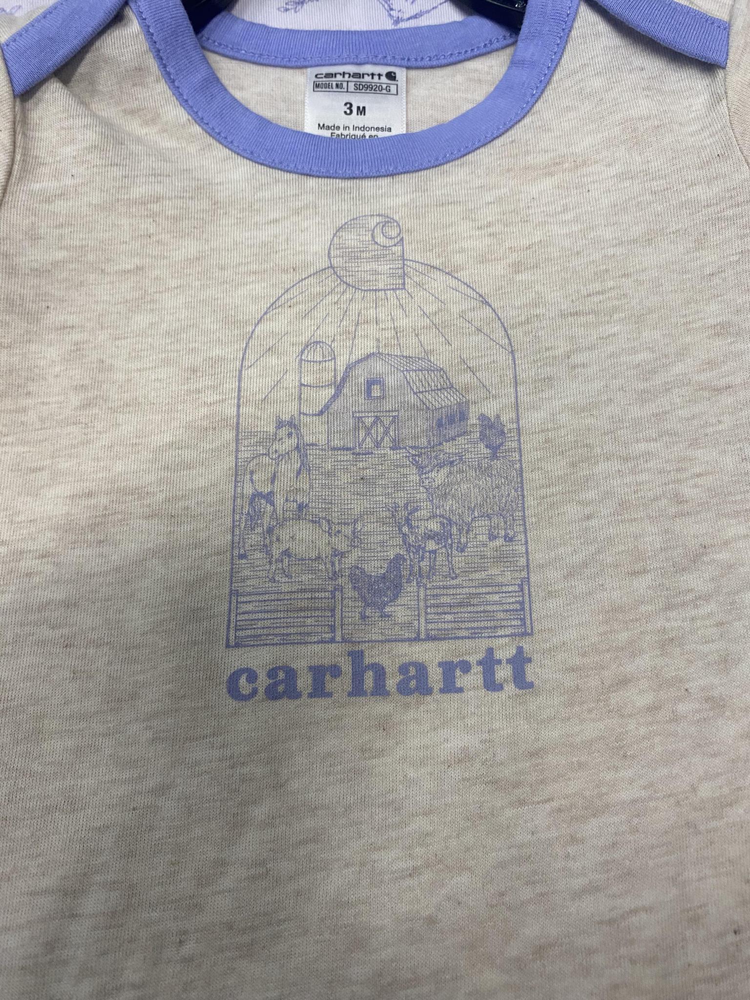 Carhartt Infant Short Sleeve Farm Print Onesie 2 Piece Set weis-western-wear