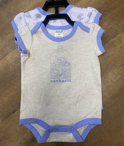 Carhartt Infant Short Sleeve Farm Print Onesie 2 Piece Set weis-western-wear