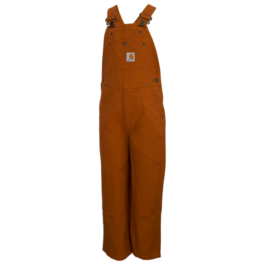 Carhartt Kids' Unisex Loose Fit Canvas Bib Overalls Brown weis-western-wear