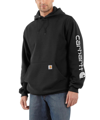 Carhartt Men's Hoodie Loose Fit Midweight Logo Sleeve Pullover
