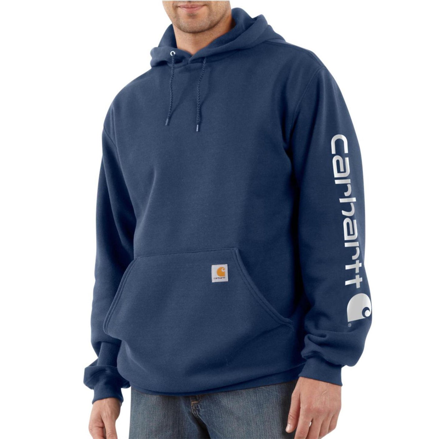 Carhartt Men's Hoodie Loose Fit Midweight Logo Sleeve Pullover