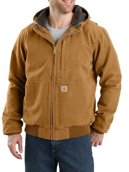 Carhartt Men’s Jacket Washed Duck Fleece-Lined Active Jac 103371