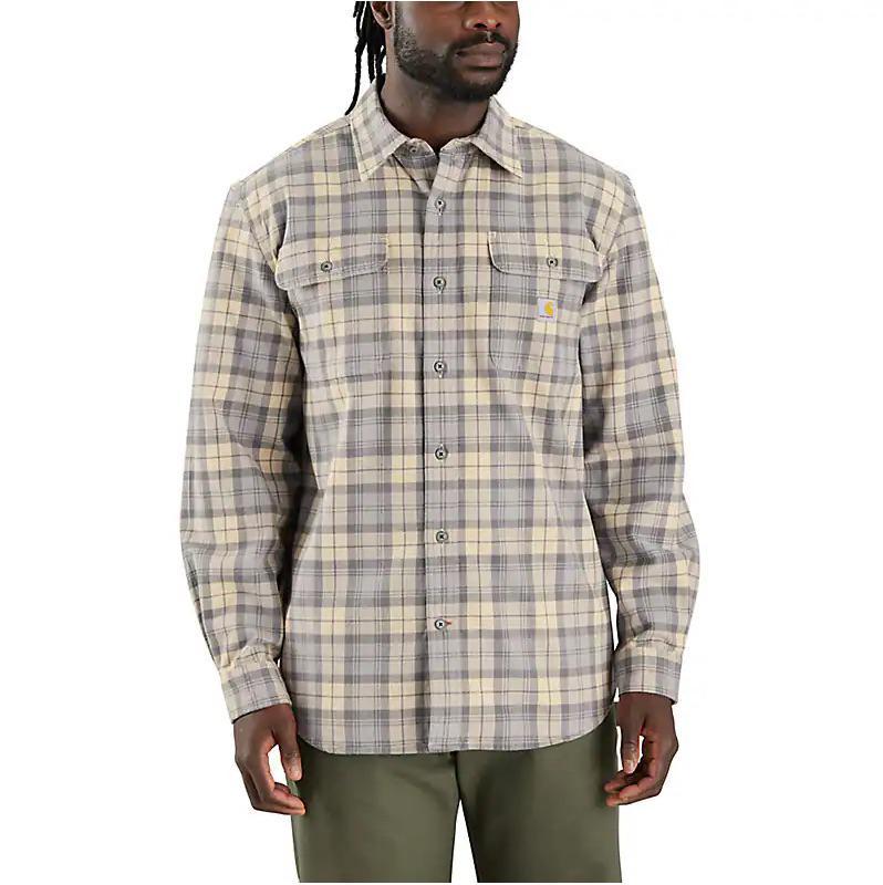 Carhartt Men's Loose Fit Heavyweight Flannel Long-Sleeve Plaid Shirt 106356