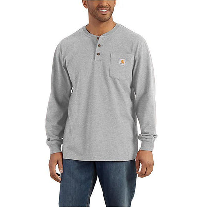 Carhartt Men's Loose Fit Heavyweight Long Sleeve Henley Pocket T-Shirt K128