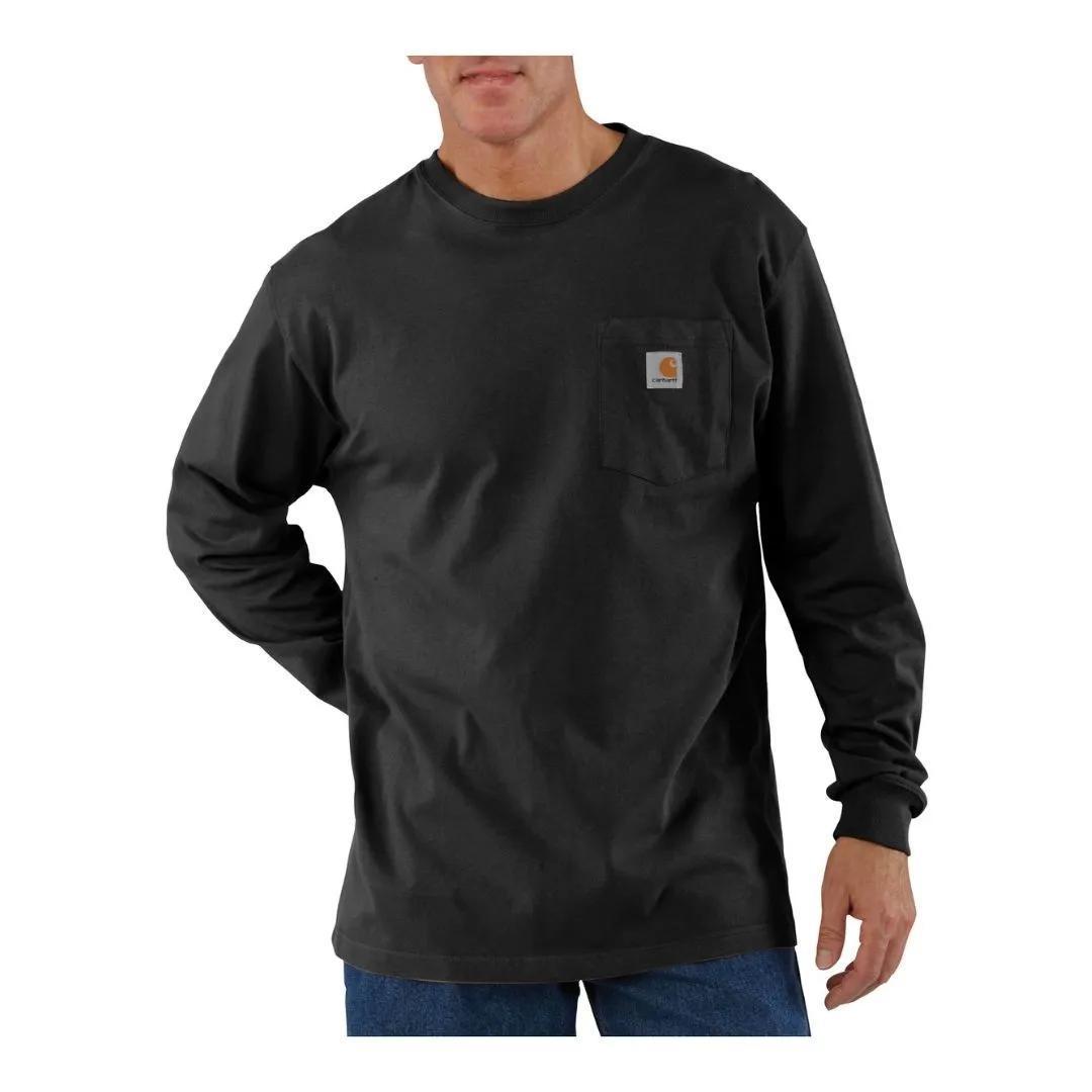 Carhartt Men's Loose Fit Heavyweight Long Sleeve Pocket T-Shirt K126-BLK weis-western-wear