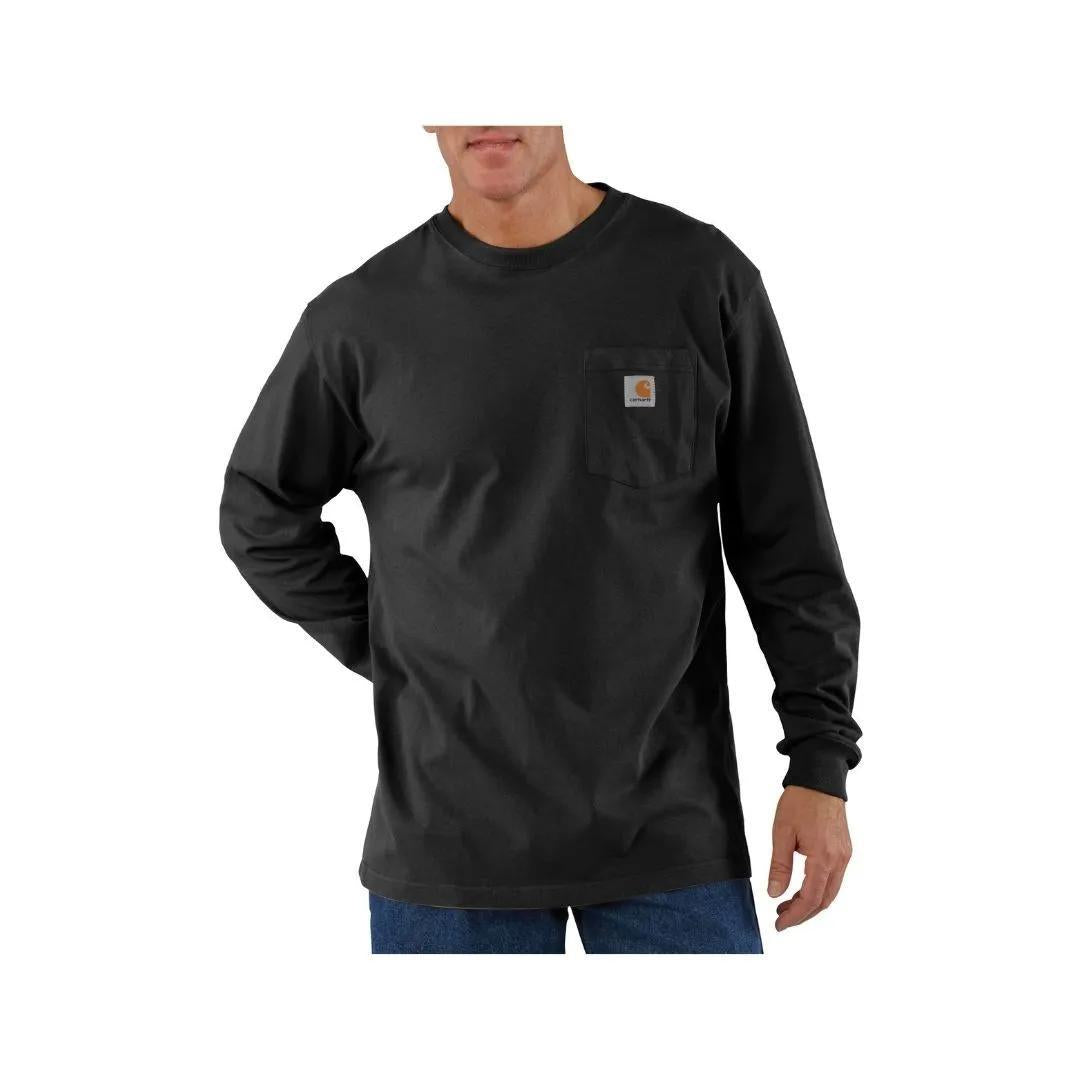 Carhartt Men's Loose Fit Heavyweight Long Sleeve Pocket T-Shirt K126-BLK weis-western-wear