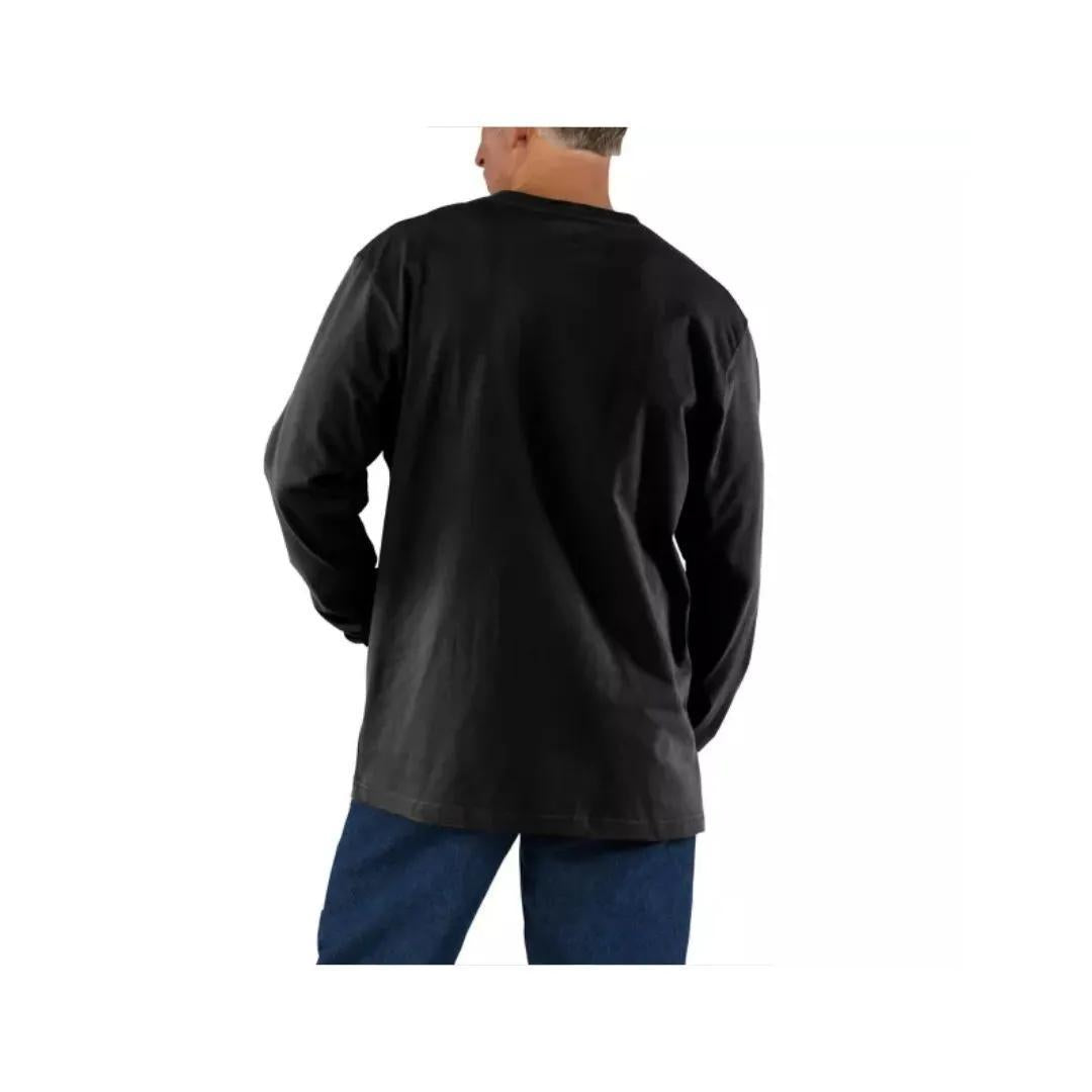 Carhartt Men's Loose Fit Heavyweight Long Sleeve Pocket T-Shirt K126-BLK weis-western-wear