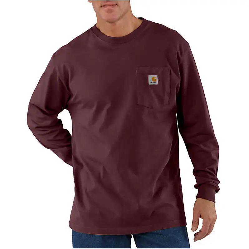 Carhartt Men's Loose Fit Heavyweight Long Sleeve Pocket T-Shirt K126-PRT