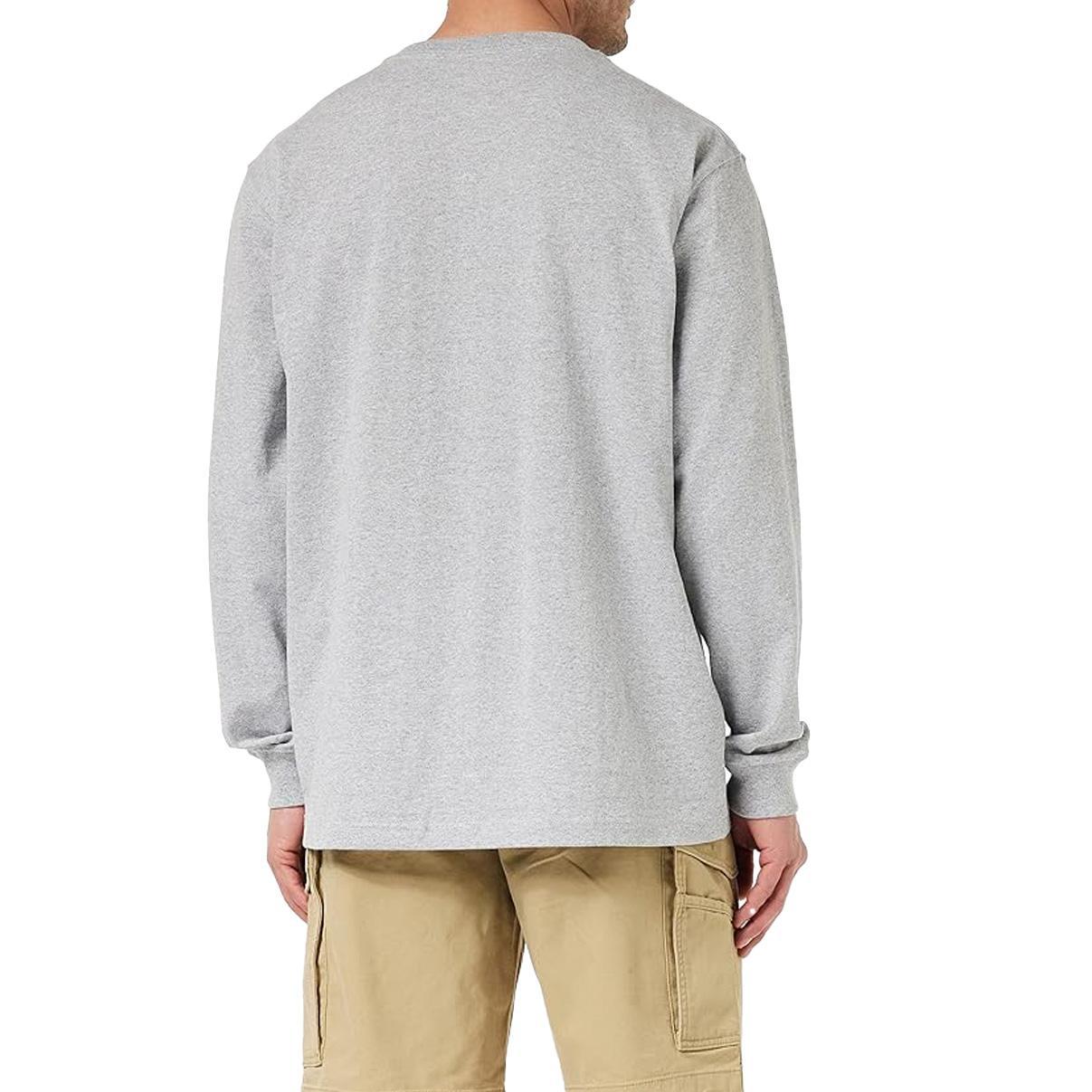 Carhartt Men's Loose Fit Heavyweight Long Sleeve T-Shirt With Pocket K126-HGY