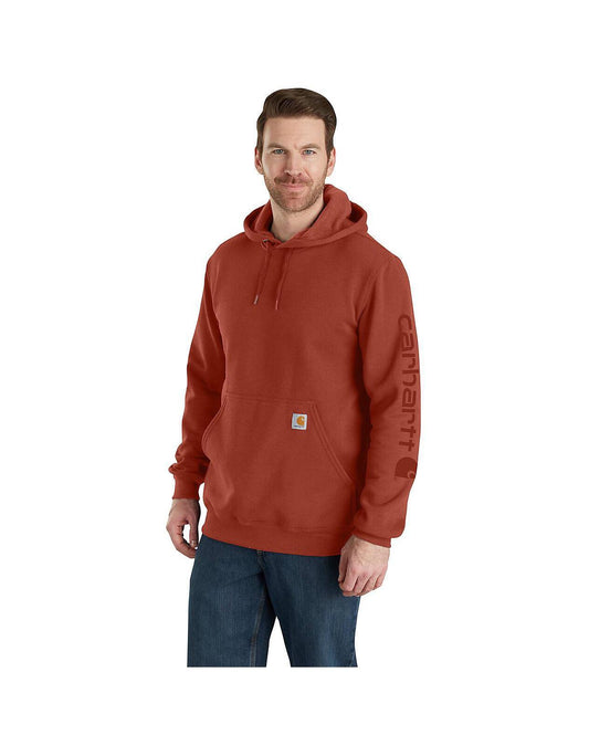 Carhartt Men's Loose Fit Midweight Logo Sleeve Graphic Hoodie