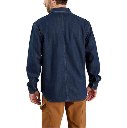 Carhartt Men's Relaxed Fit Denim Fleece Lined Snap Jacket 105605