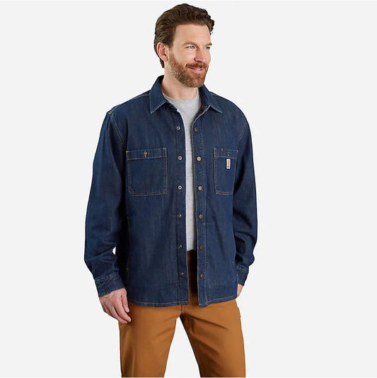 Carhartt Men's Relaxed Fit Denim Fleece Lined Snap Jacket 105605