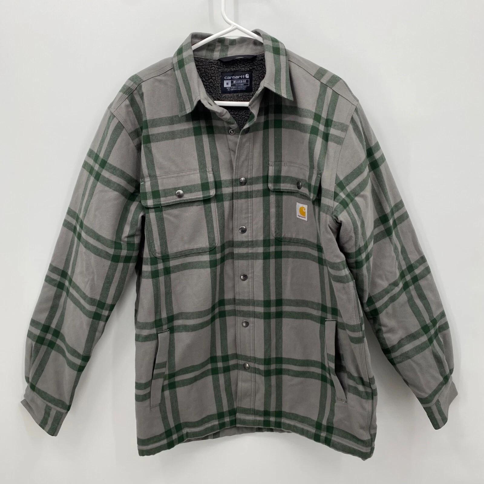 Carhartt Men's Relaxed Fit Flannel Sherpa-Lined Jacket – Wei's