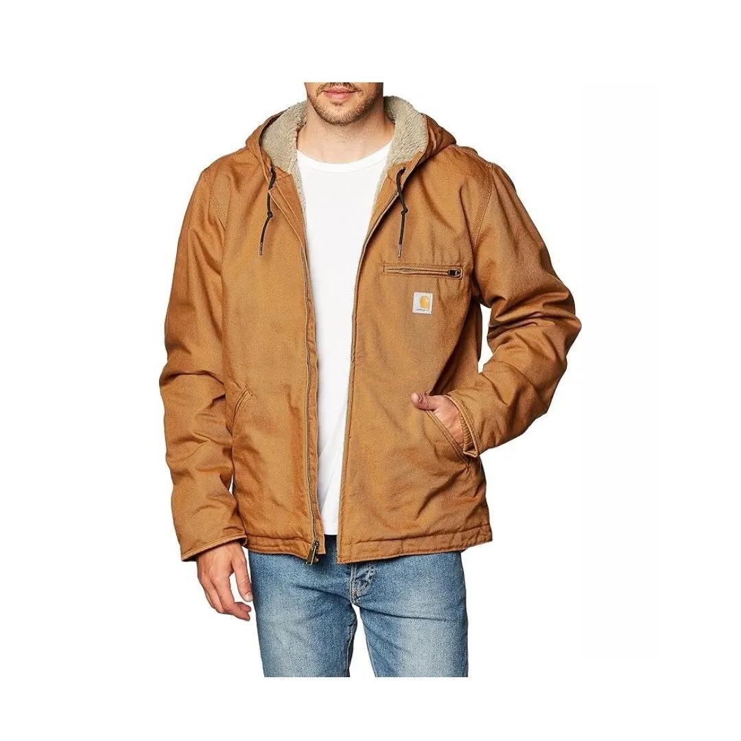 Carhartt Men’s Relaxed Fit Washed Duck Sherpa-Lined Jacket
