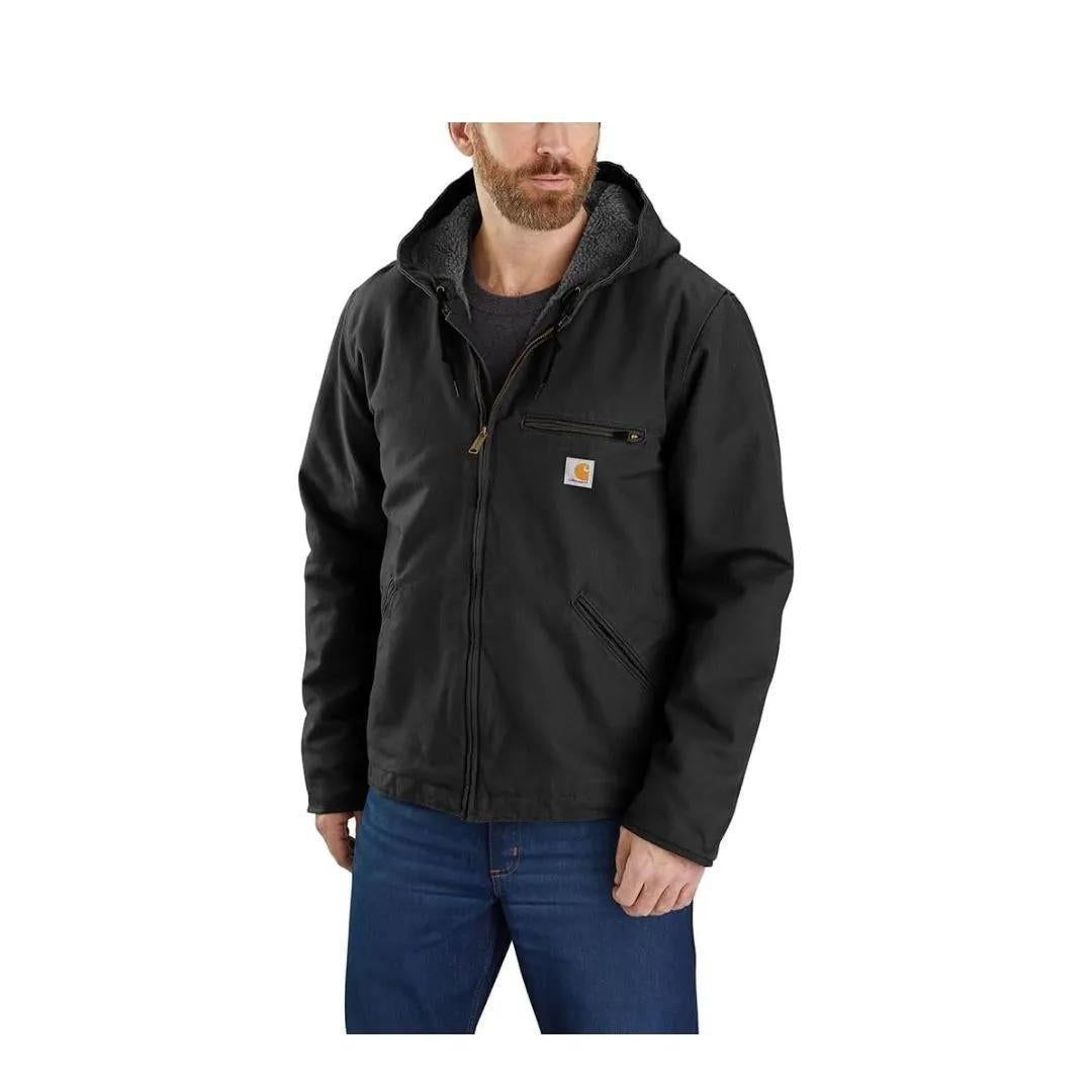 Carhartt Men’s Relaxed Fit Washed Duck Sherpa-Lined Jacket