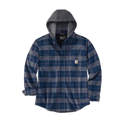 Carhartt Men's Rugged Flex Relaxed Fit Flannel Fleece-Lined Hooded Shirt Jacket 106353