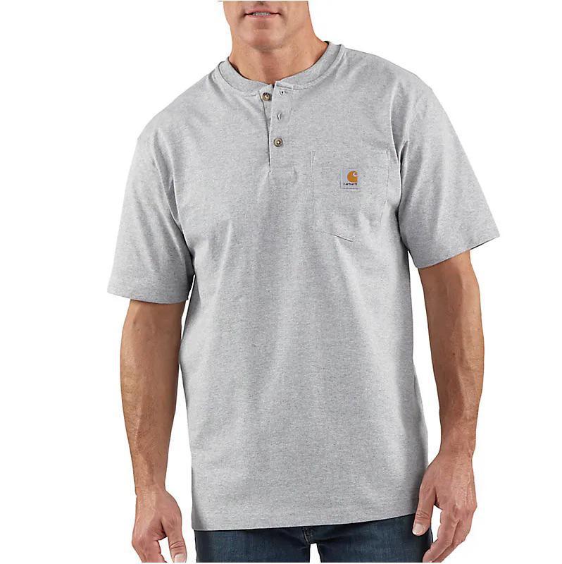 Carhartt Men’s Shirt Henley Short Sleeve Pocket weis-western-wear