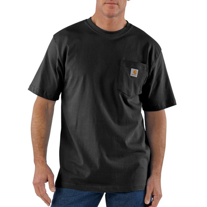 Carhartt Men's Shirt Loose Fit Heavyweight Short-Sleeve Pocket Black K87-BLK