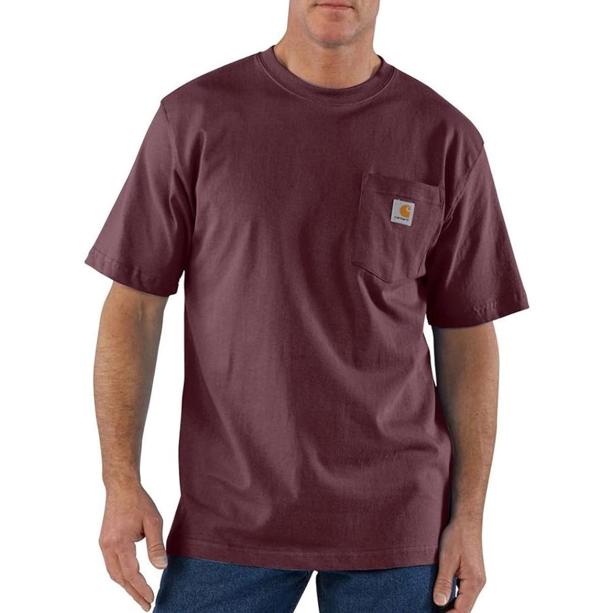 Carhartt Men's Shirt Loose Fit Heavyweight Short-Sleeve Pocket Port K87-PRT