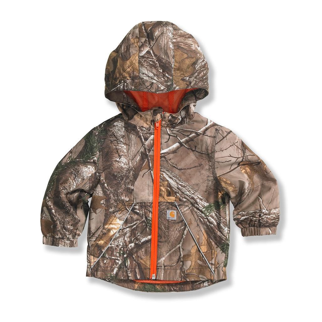 Carhartt Toddler Boys' Packable Work Camo Hooded Rain Jacket CP8486 - CLEARANCE