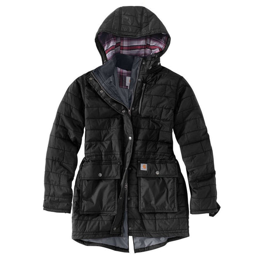 Carhartt Women's Amoret Jacket Black Flannel Lined Hood