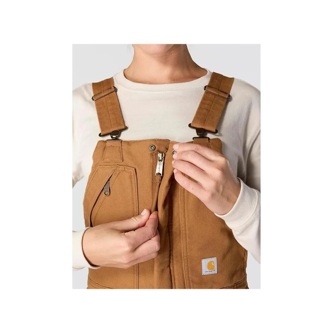 Carhartt Women’s Bib Overalls Insulated Loose Fit Washed Duck