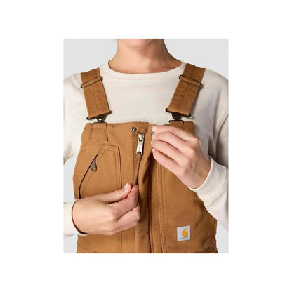 Carhartt Women’s Bib Overalls Insulated Loose Fit Washed Duck