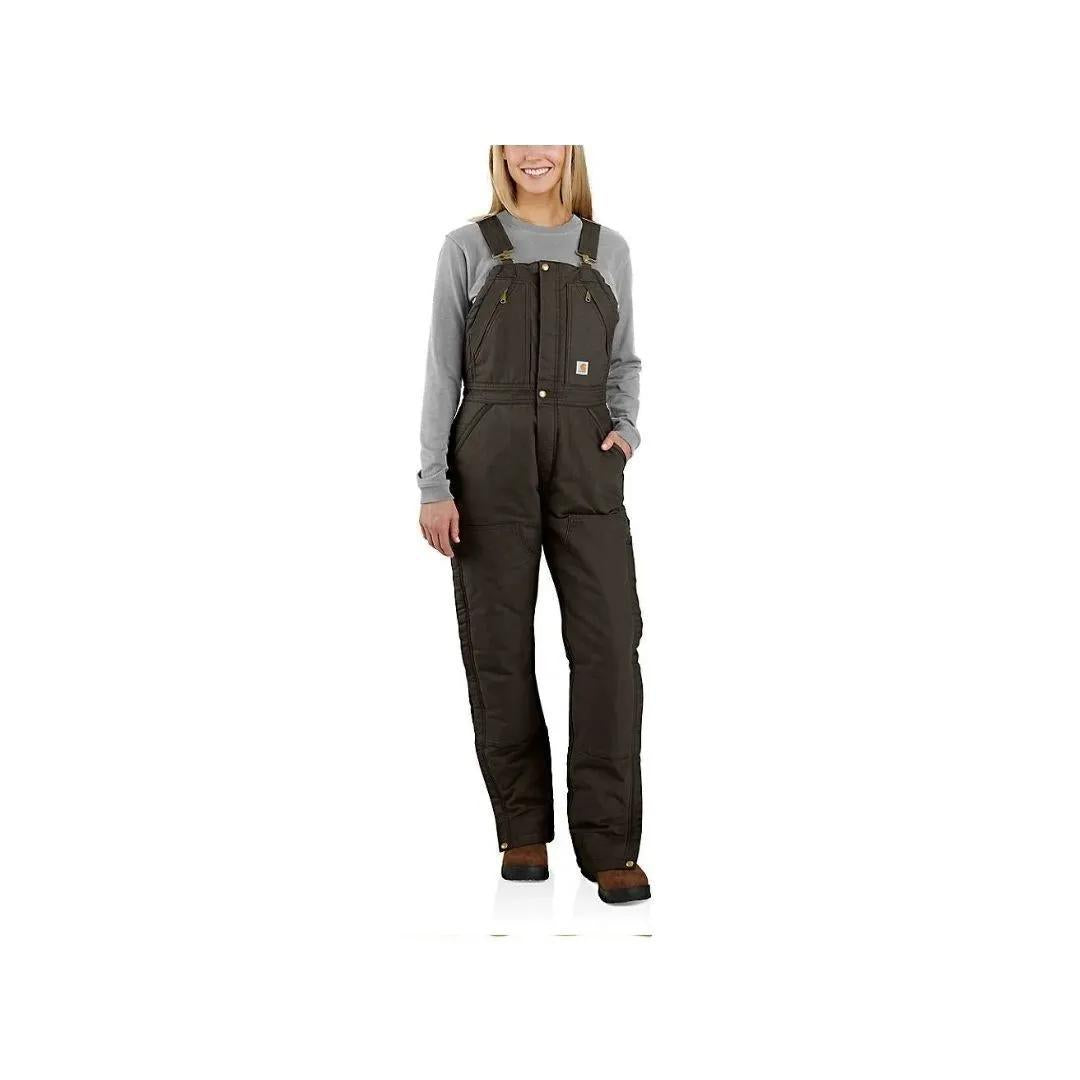 Carhartt Women’s Bib Overalls Insulated Loose Fit Washed Duck